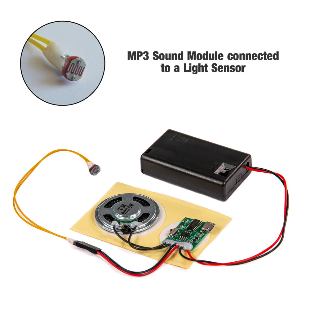 Sound Chips with light sensor create talking gift box