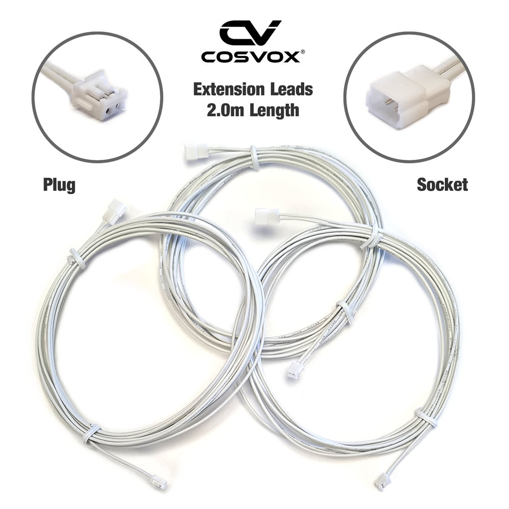 Extension Leads for COSVOX Cosplay Sound Effects Module. 2m Length, Pack of 3