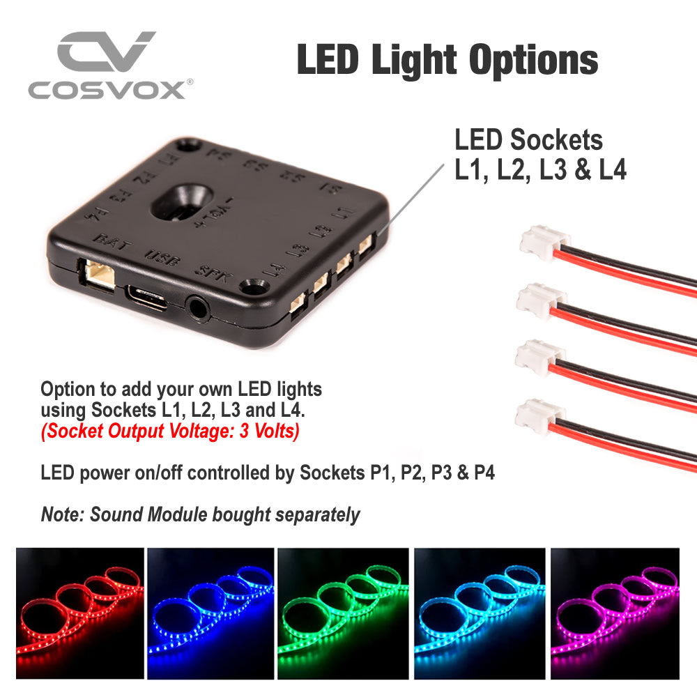 COSVOX Cosplay LED light set of 4 including 4 on-off buttons