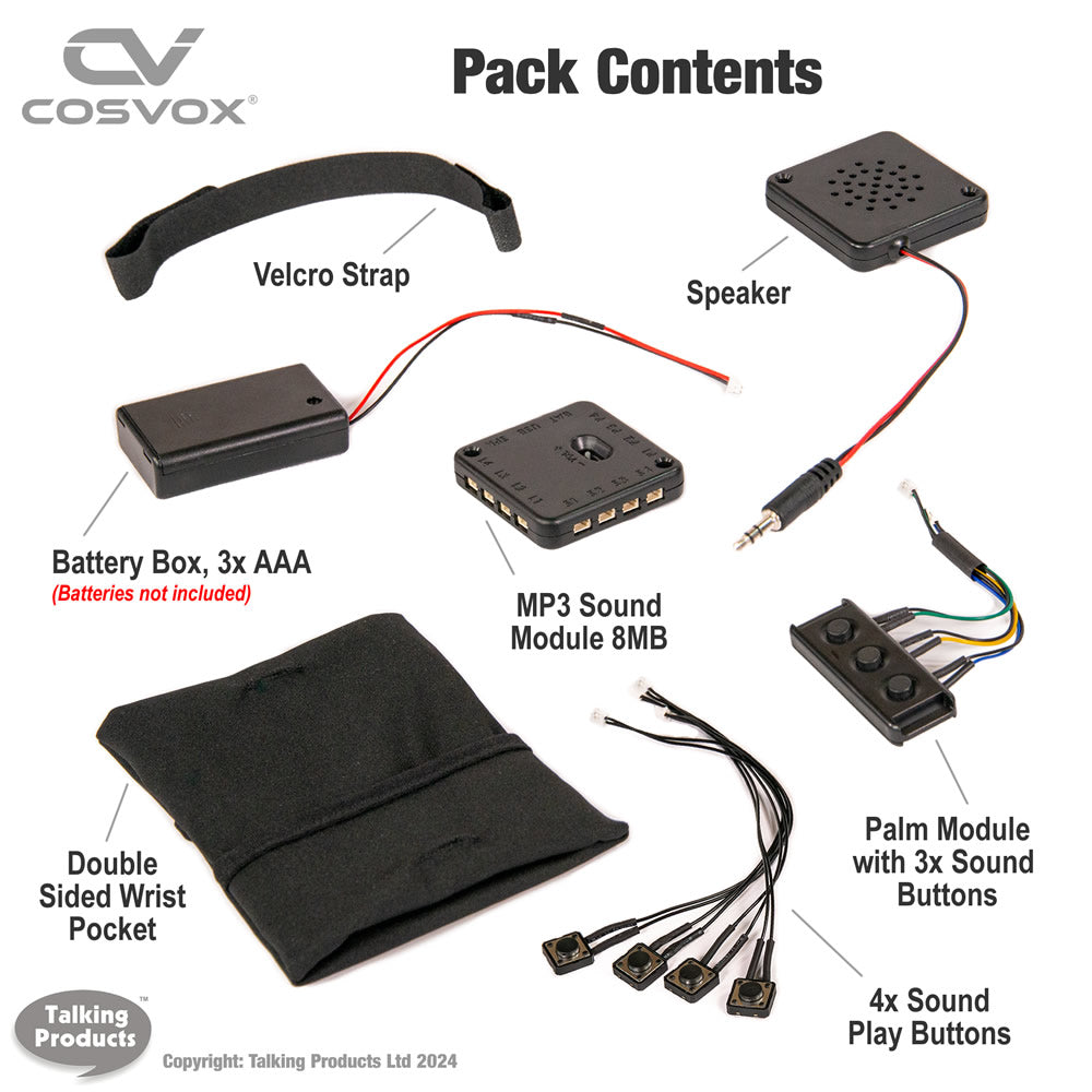COSVOX Cosplay Sound Glove Bundle - Pack Contents
