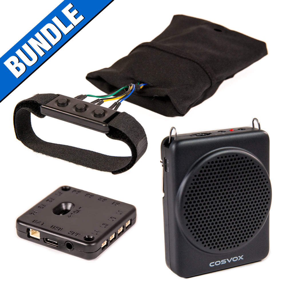 COSVOX Cosplay Epic Sound Bundle. Pack Contents includes MP3 Sound Chip Module, Sound Glove Module, Sound Amplifier and all associated accessories