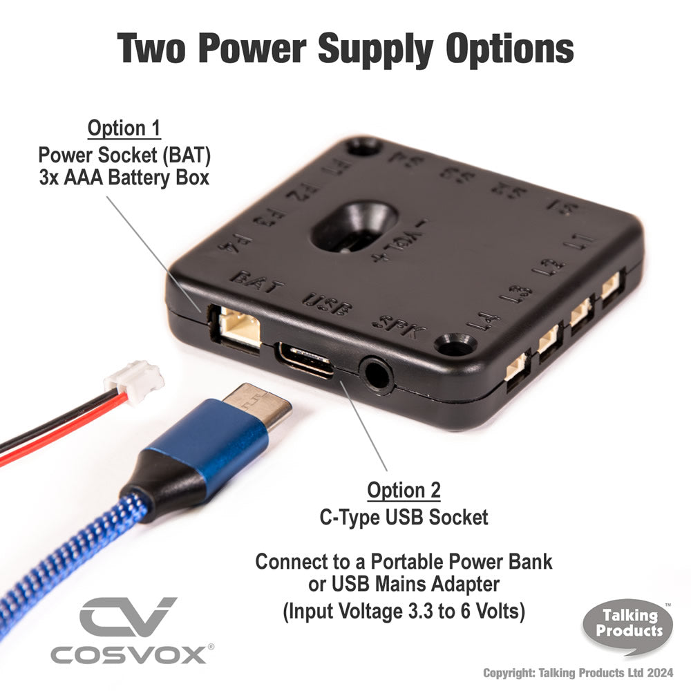 Cosvox Cosplay sound effect module power supply options