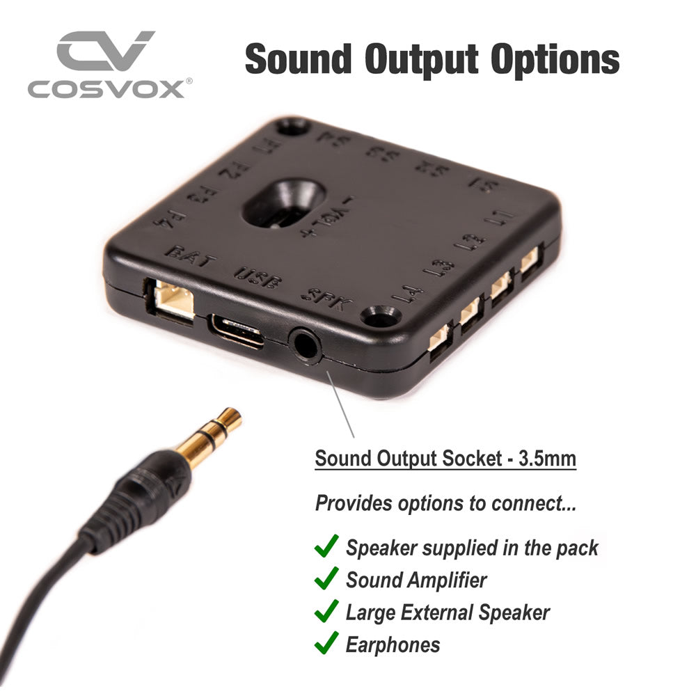 Cosvox Cosplay sound effect module - Sound output options