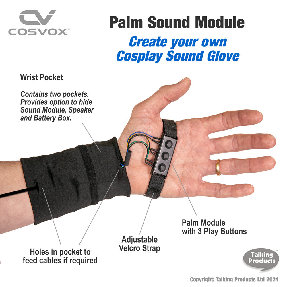 Cosvox Cosplay Sound Glove Palm Module with 3 play buttons