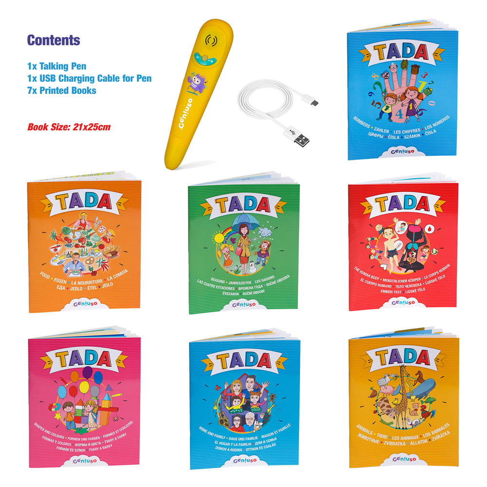 TADA Multilingual Talking Pen with 7 Activity Books