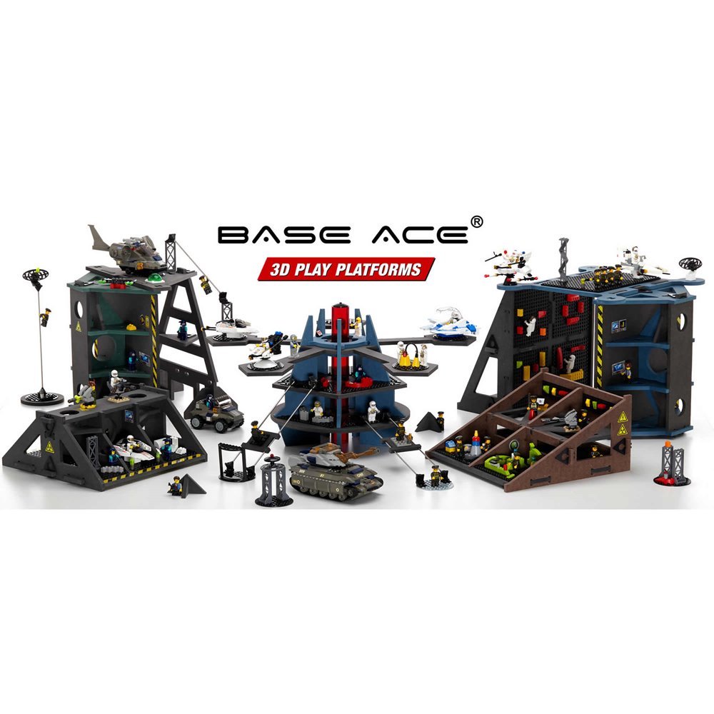 Base Ace 3D Play Platforms for LEGO mini figures and bricks