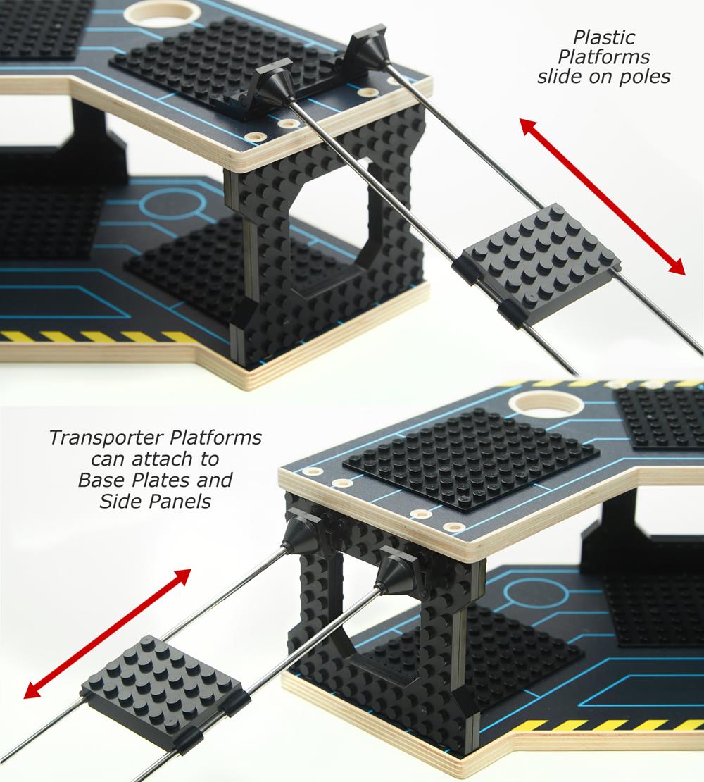 Base Ace Transporter Platform - Compatible with LEGO, MEGA-BLOKS