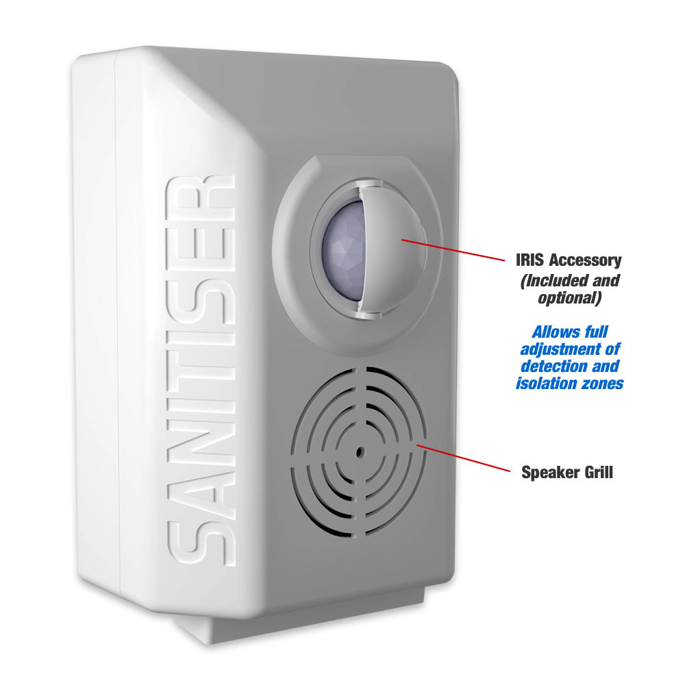 Sanitiser Sentinel IRIS feature to select detection and isolation zones