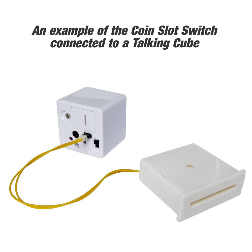 coin slot switch connected to a talking cube